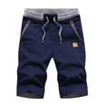 thumbnail image 1 of Pantalones cortos para hombre, estilo clásico, informales, con cordón, para playa, de verano, con cintura elástica y bolsillos, pantalones cortos de playa para hombre, 1 of 5