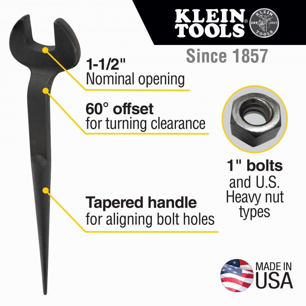 Klein Tools Spud Wrench 1-1/2In Us Reg Nut