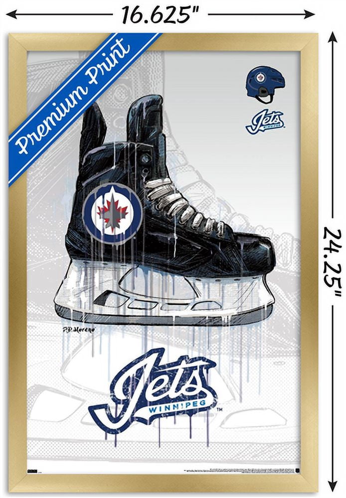 NHL Winnipeg Jets - Drip Skate 21 Wall Poster, 14.725" x 22.375", Framed