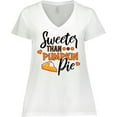 thumbnail image 3 of Inktastic Thanksgiving Sweeter Than Pumpkin Pie Women's Plus Size V-Neck T-Shirt, 3 of 5