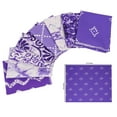 thumbnail image 5 of Soimoi 8 Pc Fat Quarter Bundle,Asian BatikPrint 18"x 22"DIY Patchwork-100% CottonPre-Cut Quilting Fabric Purple & White, 5 of 7