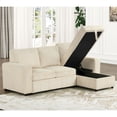thumbnail image 2 of Furniture of America Liven Right Hand Facing Corduroy Indoor Pull-out Sleeper Sectional, Beige, 2 of 5