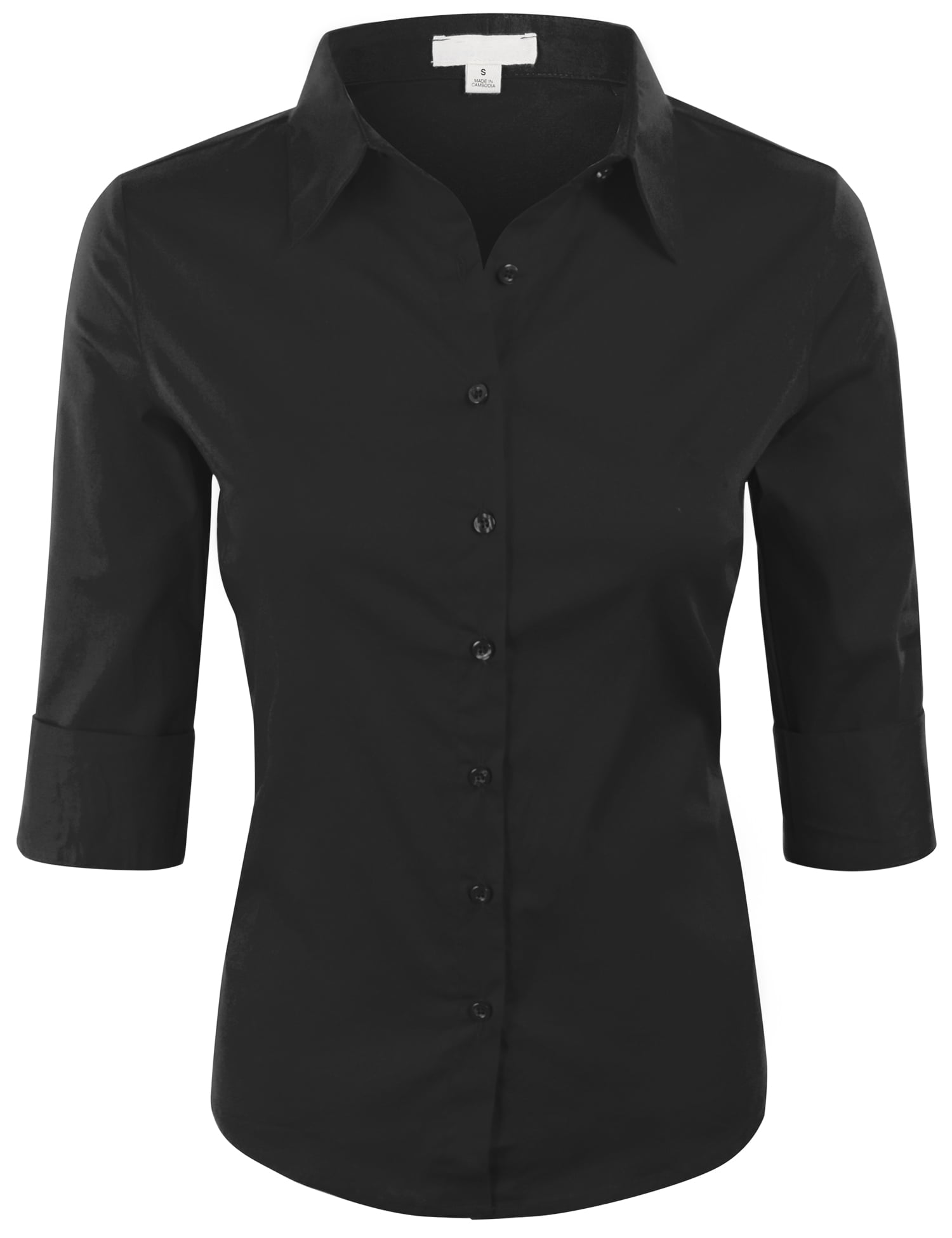 womens black dress shirt walmart