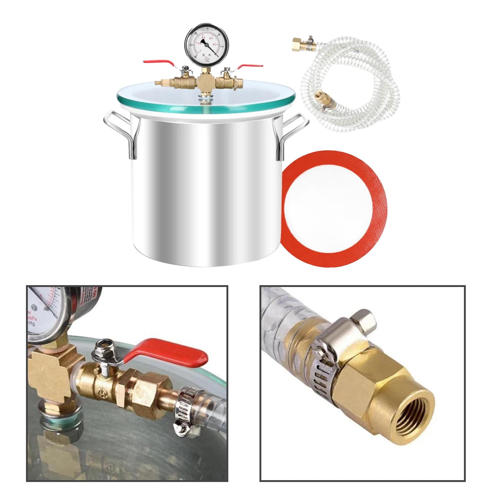 Miulika Vacuum Chamber Stainless Steel Chamber Degassing Resin Silicone Epoxies Stabilizing Wood Clear Lid Vacuum Defoaming Barrel , 2 Gallon