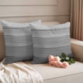 thumbnail image 2 of Grey Ombre Wooden Outdoor Waterproof Pillow Covers, Farmhouse Retro Gray Wood Gradient Decorative Square Throw Pillowcase Sofa Cushion Sham for Patio/Couch/Chair, 18"x18" 2 Pack, 2 of 8