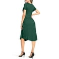 thumbnail image 6 of Aiyino Women's Short Sleeve Solid Color Casual Dress Pleated Loose Flowy Midi Dress With Pocket, 6 of 6