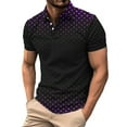 thumbnail image 2 of WREESH Men's Polka Dot Henley Shirts Casual Fashion Business Short Sleeve Shirt with Printed Athletic Top for Playful Style Purple, 2 of 5