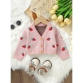 Burkashear Baby Girls Knit Cardigan Cute Long Sleeve V Neck Strawberry