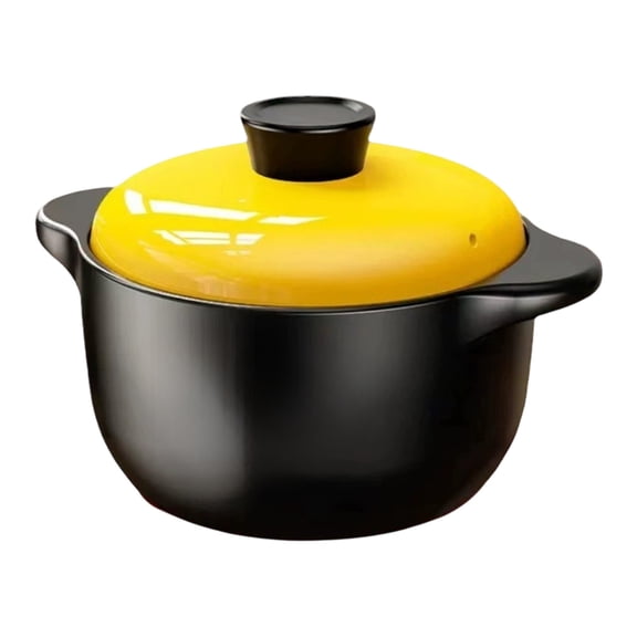 L Large Capacity Ceramic Casserole Dish With Tempered Glass Lid Oven-Safe Cookware For Gas Stove Open Flame Cooking Even Heat Distribution #0frd9