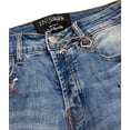thumbnail image 4 of En Noir Men's Paint Splatter Distressed Ripped Skinny Fit Denim Jeans (30, Blue Stonewashed), 4 of 5