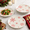 White snowflake 1-10.4 Inch(4pcs), variant on 4 Pieces Ceramicmas Dinner Plates Set 10.5 Inch White Red Snowflake Xmas Holiday Porcelain Dishes Serving For Pasta Salad Steakwa