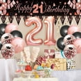 thumbnail image 5 of AYUQI 21st Birthday Decorations, Black Rose Gold Happy 21st Birthday Yard Banner, 21st Happy Birthday Balloons for Men Women 21st Anniversary Birthday Party Supplies, 5 of 7