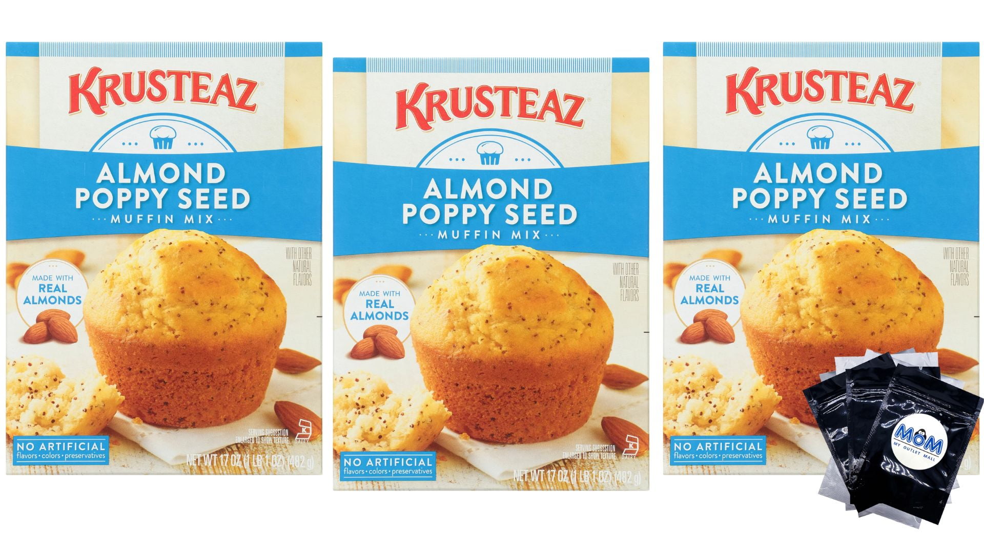 Krusteaz Almond Poppy Seed Muffin Mix 17 OZ Box 3 pack plus 3 My