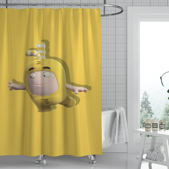 oddbods shower curtain features a classic print, is waterproof for easy care, and installs quickly, ideal for enhancing your bathroom’s appeal. Size: 59" x 71" (150 x 180 cm).