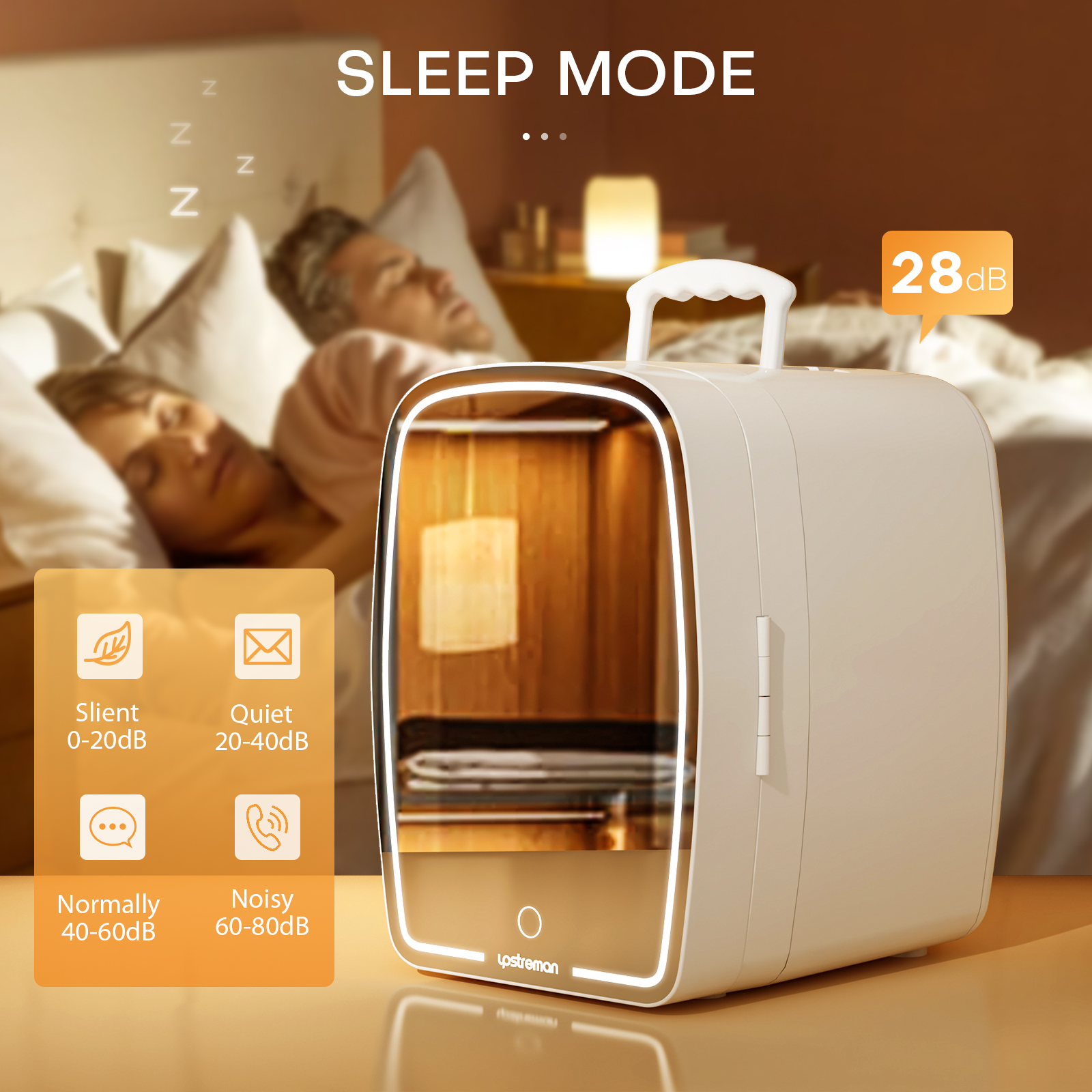 Buy Upstreman Cosmetic Fridge with LED Lighted Makeup Mirror, 6L AC/DC Mini Refrigerator for