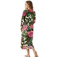 thumbnail image 2 of SEANATIVE Long Sleeve Nightgown for Women Elegant Button Front Pajama Dress Ankle-Length Cozy Soft Sleepwear Bedtime Outfits for Bedroom Home Hotel, 3XL, Flower Leopard Print, 2 of 7