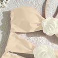 thumbnail image 5 of UTSJKR Women's Floral 3D Rose Halter One-Piece Swimsuit, Sexy Cutout Waist Cheeky Bathing Suit for Beach & Vacation Beige S, 5 of 6