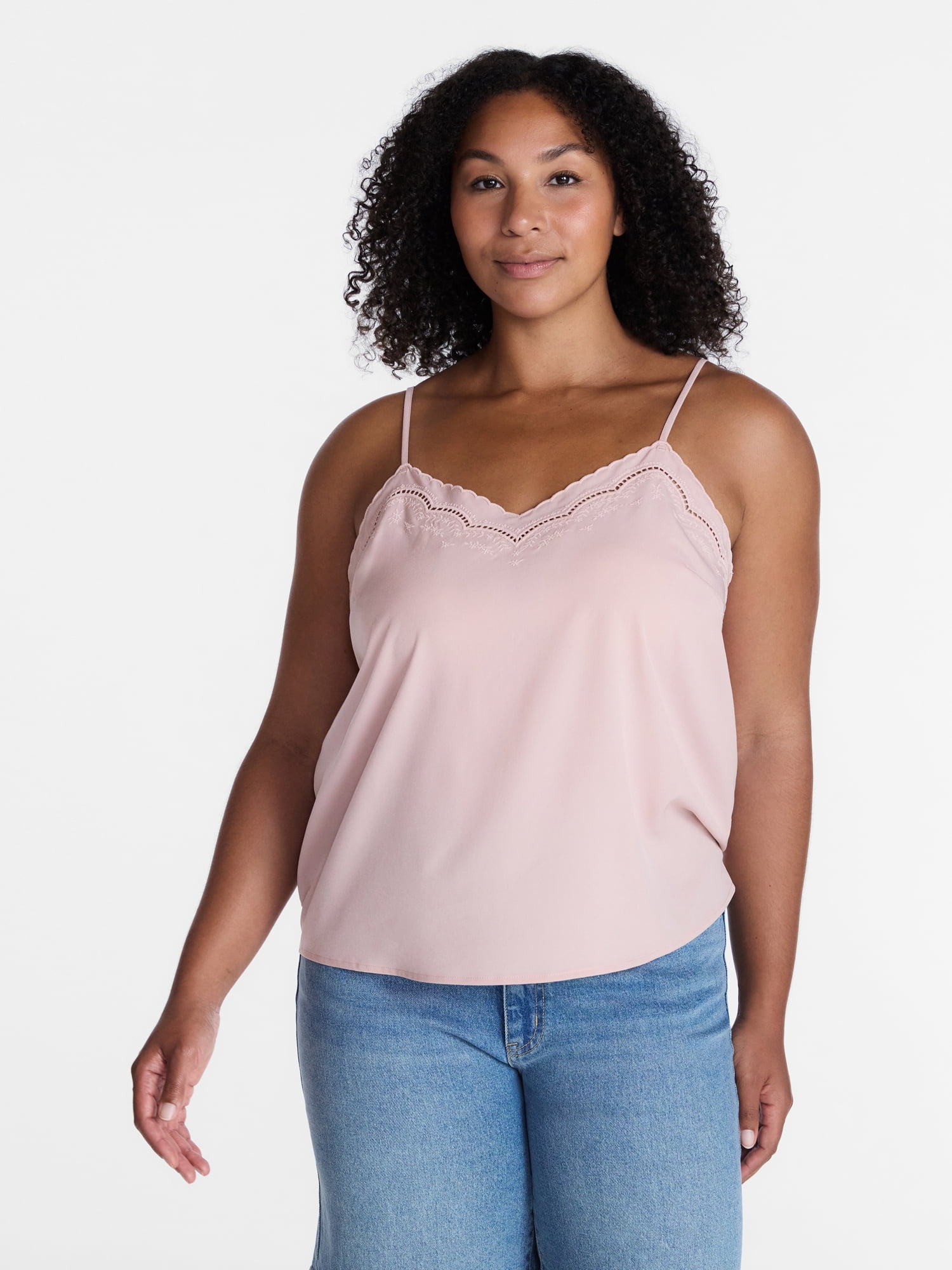 Time and Tru Embroidered Cami, Size XS-XXXL