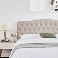 thumbnail image 3 of Miekor Upholstered Queen Headboard, Button Diamond Tufted Headboard with Adjustable Height and Solid Wood Leg, Linen Fabric Padded Headboard for Queen Size Bed, Mordern Head Board, Beige B5A0383, 3 of 5
