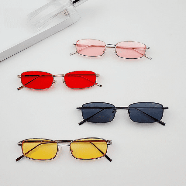 Gafas de sol con montura metálica y personalidad, estilo retro, de montura pequeña, rectangulares y redondas, gafas de sol para mujer, gafas para miopía modernas para hombre