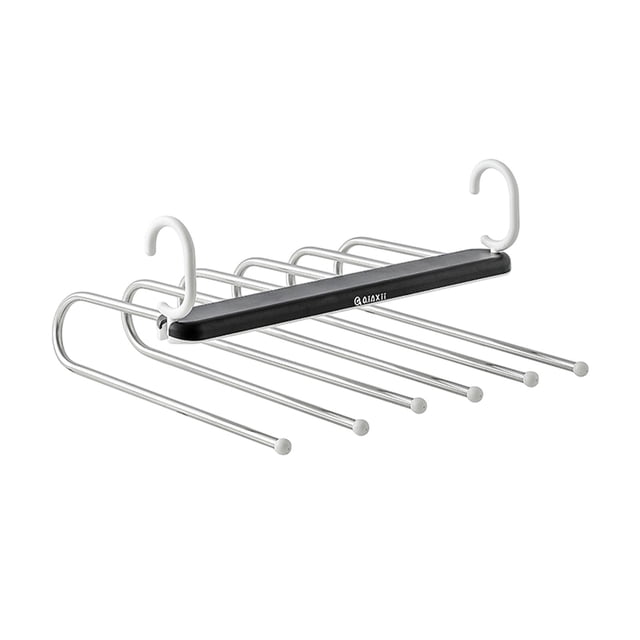 DOLITY Pants Hanger Foldable 90 degree Rotating Hooks Pants Rack for Scarves Skirts Layers Black