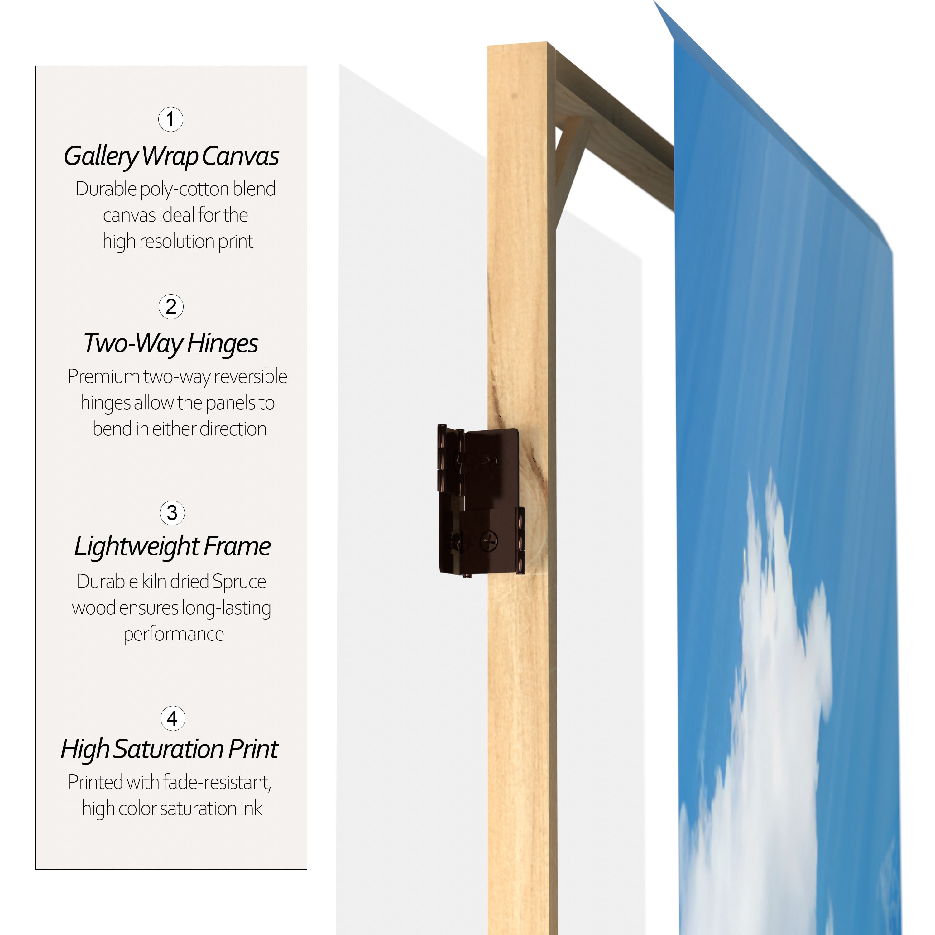 Oriental Furniture 6 ft. Tall Double Sided Coastal Village Canvas Room Divider