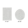 thumbnail image 2 of Better Trends 2 Piece Bathroom Rugs Toilet Lid Cover Set 100% Cotton Water Absorbent Reversible Mat Machine Washable Bath Rug for Bathroom Floor Decor Toilet Seat Covers 18"x20"|17"x24" White Lux, 2 of 4