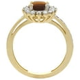thumbnail image 2 of 14K Yellow Gold Natural Tiger Eye Floral Halo Ring Oval 8x6mm Diamond Accents, size 8, 2 of 4