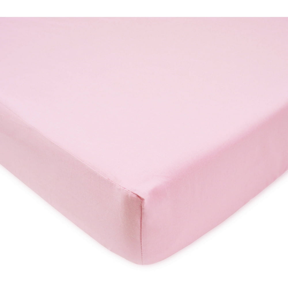 TL Care 100 Percent Cotton Percale Fitted Crib Sheet, Pink Walmart