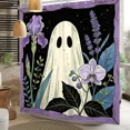thumbnail image 5 of Tchckioa Purple Ghost Shower Curtain for Dorm Room Halloween Decor,Privacy Protection Hooks Bath Curtain,47x64 Inch, 5 of 8