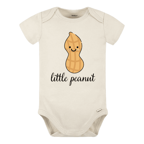 Little Peanut Cute Baby bodysuit Shirt Premium Custom Clothes Unisex Baby Gift for Mom Newborn 12m Natural