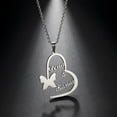 thumbnail image 4 of Custom Two Name Necklace For Couple Heart Butterfly Pendant Romantic Love Gift, 4 of 8