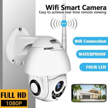 New Wireless Surveillance NetCam Onvif WiFi 2MP HD 1080P Speed Dome CCTV IR Camera Outdoor Security IP Camera Exterior TF Card + 64G TF