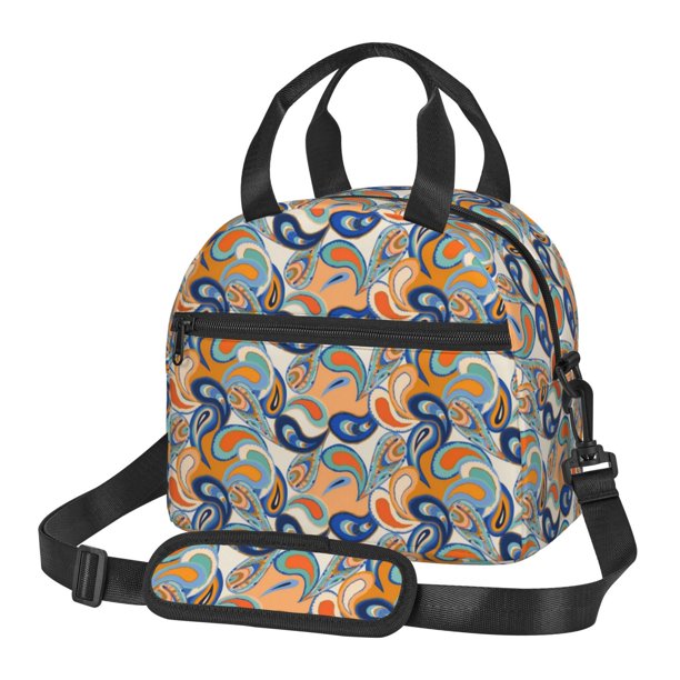 Easygdp Fashionable Paisley Caja de Almuerzo para Mujeres y Hombres, Bolsa de Almuerzo Insulada, Bolsas Reutilizables Impermeables para Viajes, Trabajo y Picnics