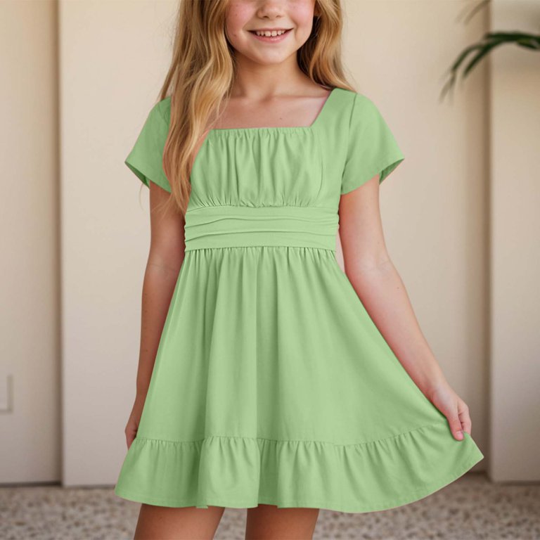 cute dresses for 12 13 year olds Jinhomg Girls A Line Swing Dress Cute Spaghetti Strap Layered Dresses Casual Tie Shoulder Midi Cami Dress Big Kids Casual Summer Flowy Dress Blue 12-
