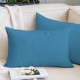 Blue Lumar Pillow Covers, Modern Pure Wave Ride Soft Breathable Throw ...