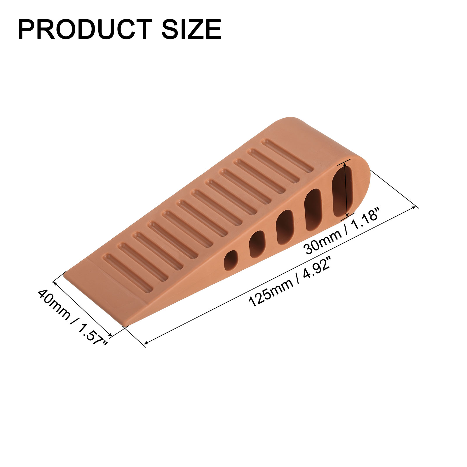 Uxcell 8 Pack 1.18" TPR Door Stoppers with Holder for Bottom Door Stop Wedge, Dark Brown