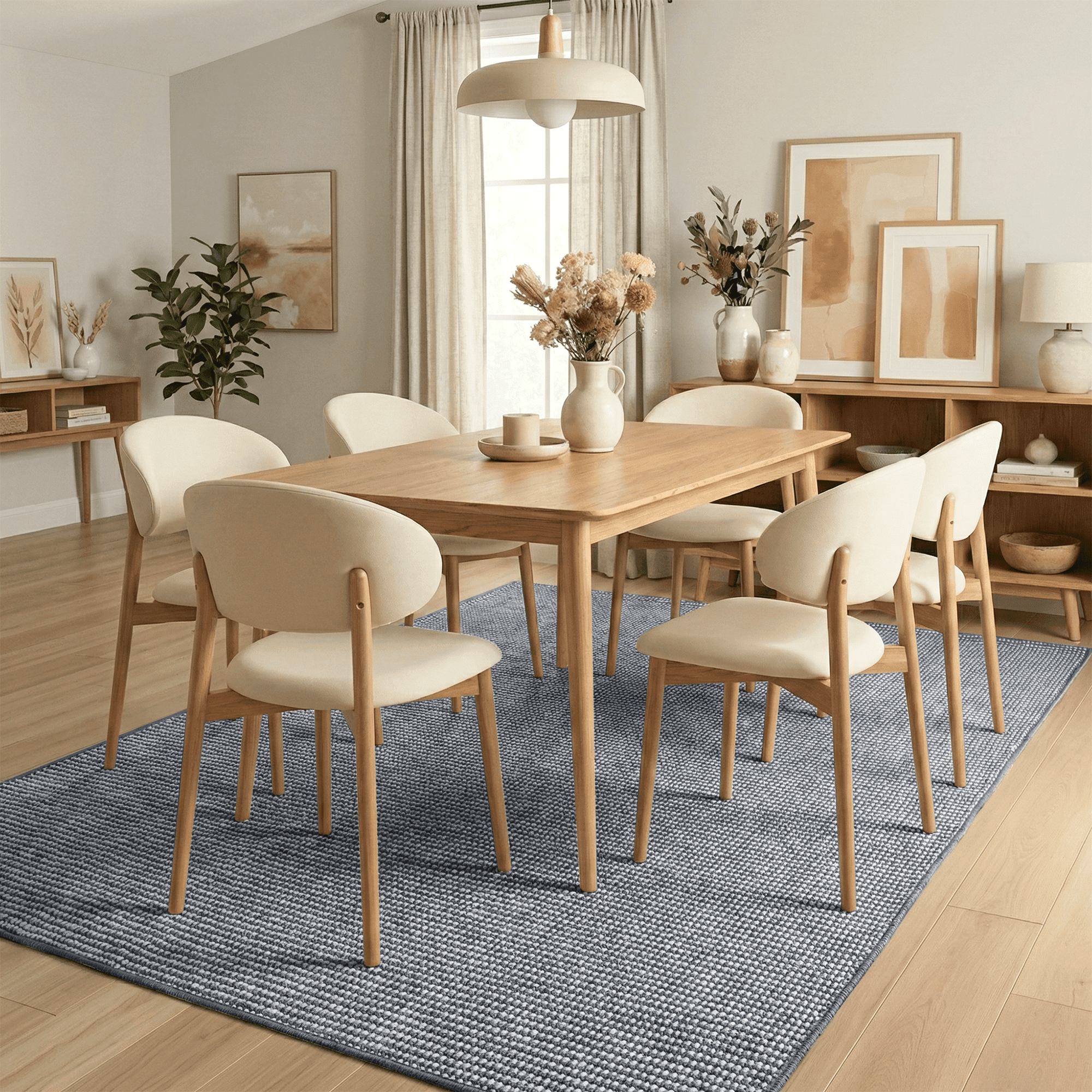 WANLISELL 5' x 7' Area Rug for Living Room, Modern Soft Carpet Washable Rugs, Indoor Low-Pile Rug for Dining Room Bedroom Kitchen Office, Gray & White