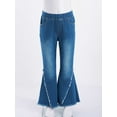 thumbnail image 3 of YiZYiF Kids Girls Flared Jeans Casual Raw Hem Ripped Jeans Bell Bottom Denim Pants, 3 of 7