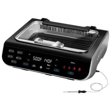 Gourmia FoodStation Smokeless Grill, Griddle, & Air Fryer with Integrated Probe