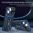 thumbnail image 5 of ELEHOLD for iPhone 15 Plus Rugged Heavy Duty Case,with Slide Camera Lens Protector Rotating Ring Holder Kickstand Work with Magnetic Car Mount Holder Shockproof Case for iPhone 15 Plus,Navyblue, 5 of 10