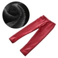 thumbnail image 2 of XBASW 3-12Y Girls Faux Leather Pants for Toddler Kids Winter Fleece Lined Leggings Fall Winter Stretchy Trousers, 2 of 10