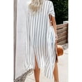 thumbnail image 3 of Kimono Rayé Blanc/bleu pour Femmes, 3 of 13