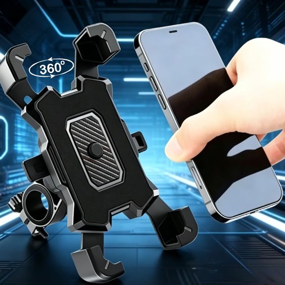 Bike Phone Mount, Motorcycle Handlebar Phone Mount,Easy Install and Quick Release Bicycle -Handlebar Clip for Bicycle Scooter, Bike Phone Holder for iPhone and More 4.7-6.8 inch Cell Phone (Black)