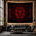 thumbnail image 6 of Dragon Skull in Gothic Rose Window, Mysterious Gothic for Dark Art Lovers, Fantasy Wall Decor, Halloween Gift Tapestry Wall Hanging for Bedroom and Gaming Room, 6 of 7