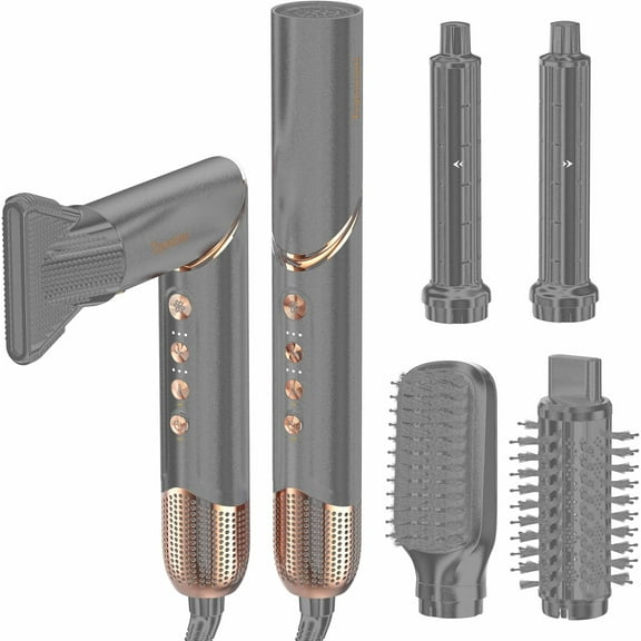 5-in-1 Auto Wrap Air Hair Styler & Dryer - High-Speed 110,000 RPM Hot Air Dryer Brush with Negative Ionic Technology for Frizz-Free Styling
