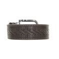 thumbnail image 3 of Buffalo Full Grain Leather Single Stitched Black Leather Adjustable Belt for Men, 3 of 8
