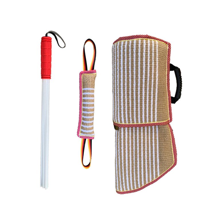 3x Dog Bite Training Set Biting Tugging Toy Arm Protection Pet Supplies Dog  Training Rod for Small Medium Large Dogs All Breed Puppy Playing Red