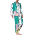 thumbnail image 2 of Cauagu Happy easter Print Men's Long-Sleeve Pajama Set,Soft Button-Front 2Pjs for Men Long Sleeve Men’s Sleepwear-X-Large, 2 of 7