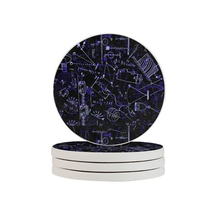 

Circular Drink Coasters Set Physics Equation Beautiful Home Decor Diatomite Heat-Resistant Diatomite Protect Table Countertop